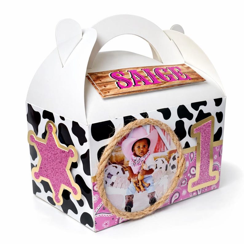 Personalized Cowgirl Party Favor Boxes | Rodeo Birthday Party Treat ...