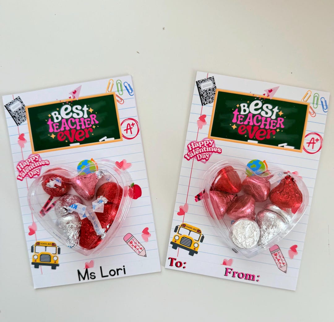 Teacher Valentine’s Day Candy Cards | Teachers Valentine’s Day Gift ...