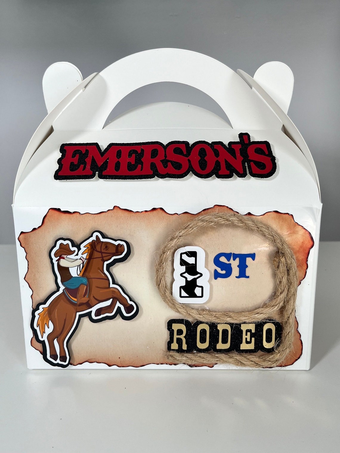 Box Rodeo Personalized Cowboy First Rodeo Party Favor Boxes| Western Birthday ...