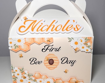 First Bee Day Favor Boxes| Happy To Bee One Decor  | Bee Birthday Decor| Bee BabyShower Decorations | Little Honey Bee