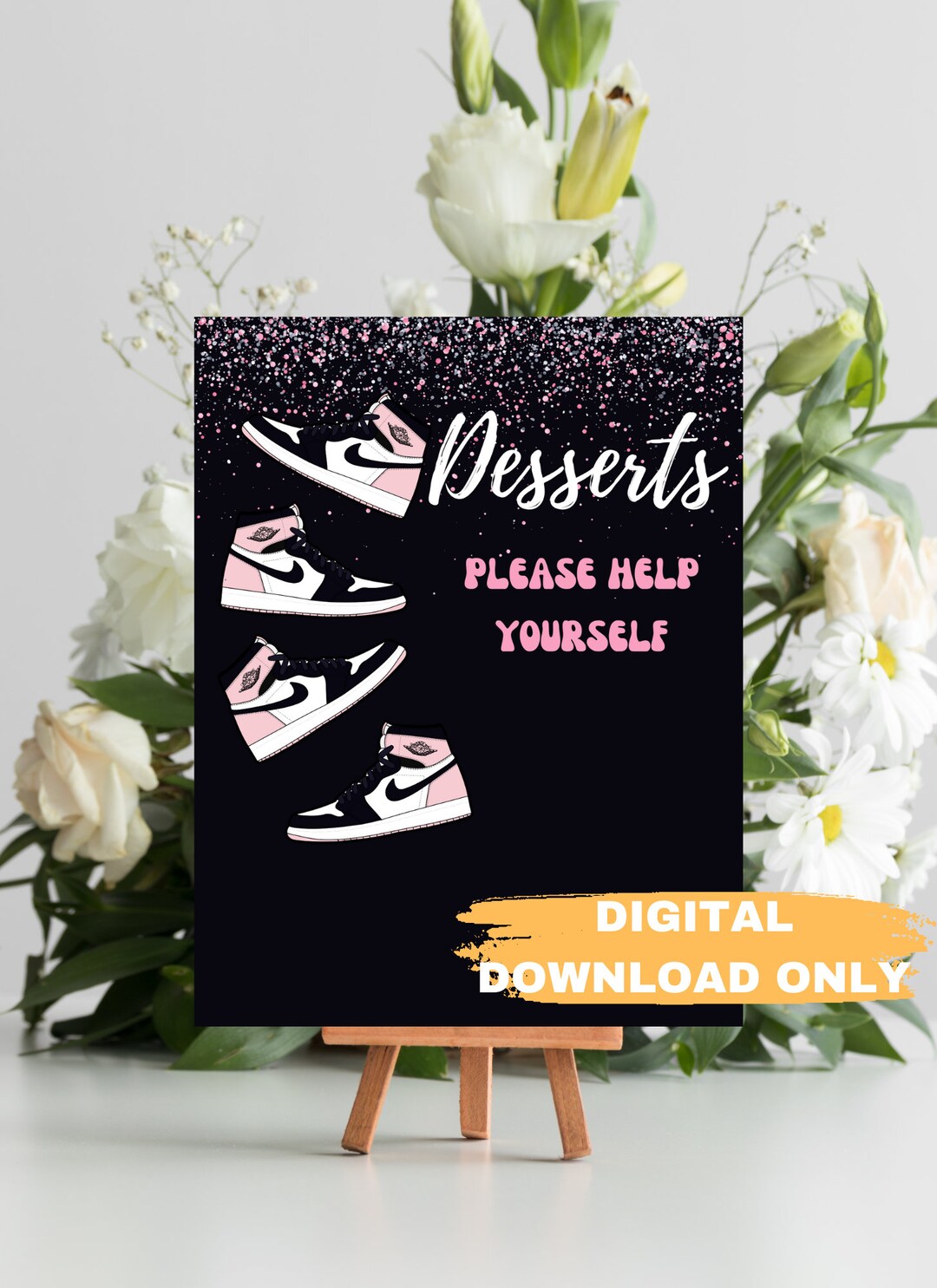 Pink Dessert Table Sign 8x10 Printable Birthday Decorations - Etsy
