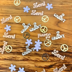 Groovy table Confetti  |Hippie Decorations| Two Groovy Decorations | One Groovy Birthday Decorations |Groovy Birthday | Groovy Labels
