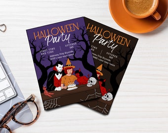 Digital Purple Halloween Party Template