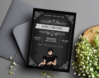 Black Dress Victorian Inspired Invitation
