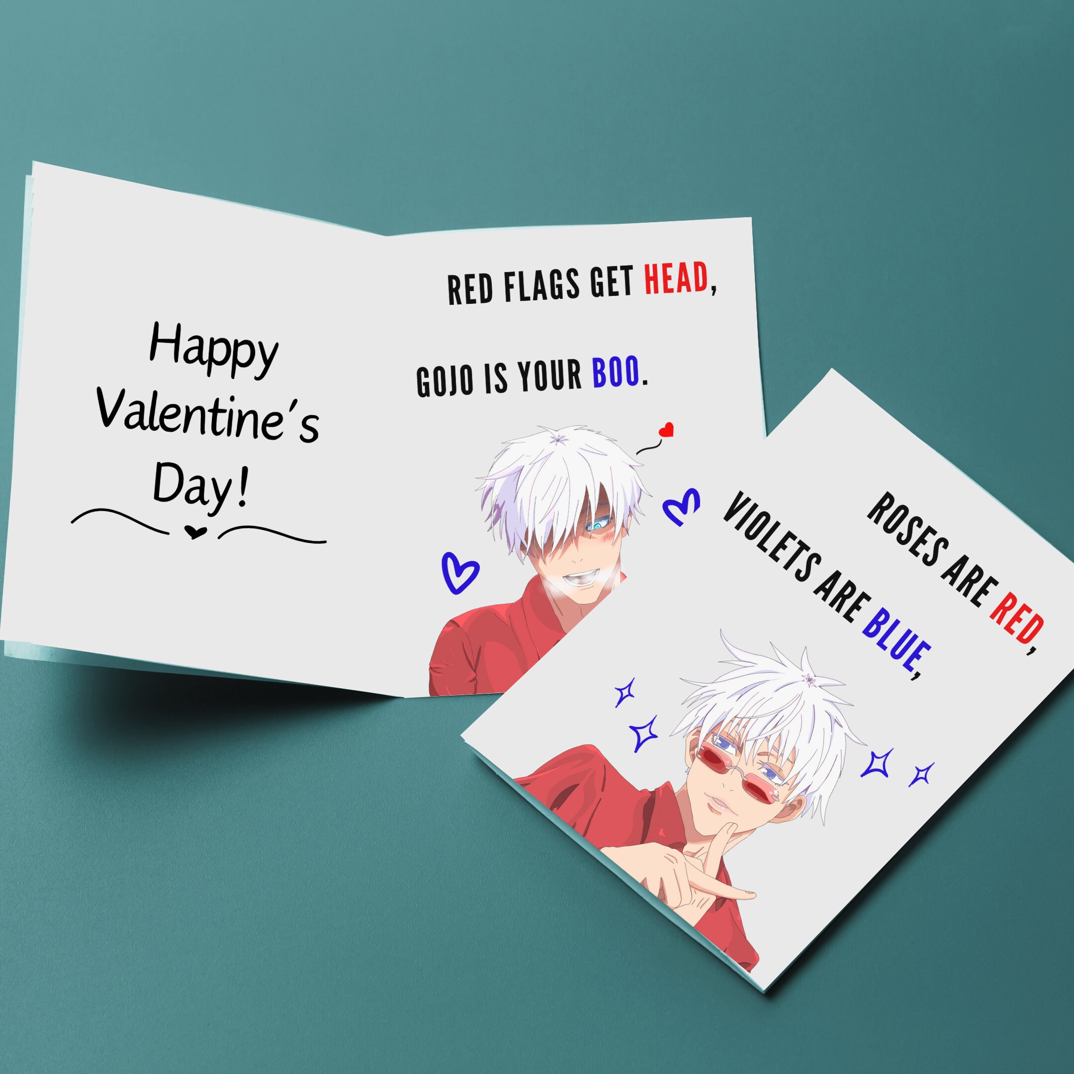 DIY Inspired Gojo JJK Valentine's, Birthday, Funny Card for Download