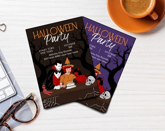 Digital Brown Halloween Party Template