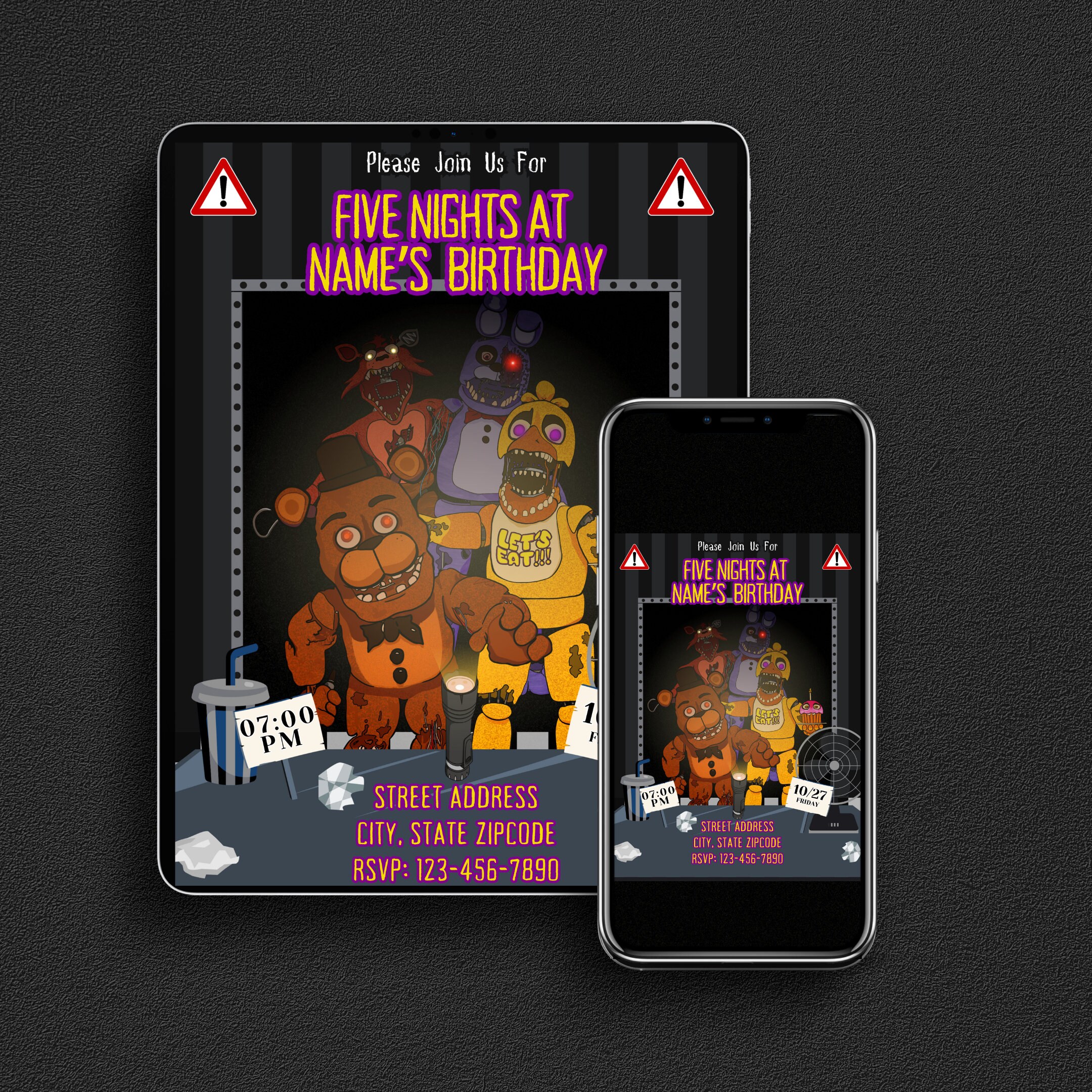 Five Nights at Freddy's Digital Invitation for Birthday, Sleepover or ...