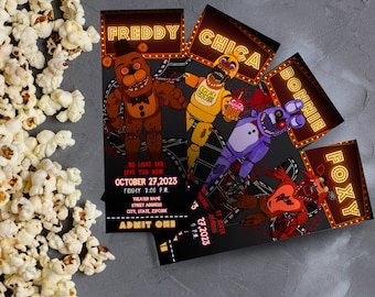 Five Nights at Freddy's Movie Tickets Digital Download and DIY Print