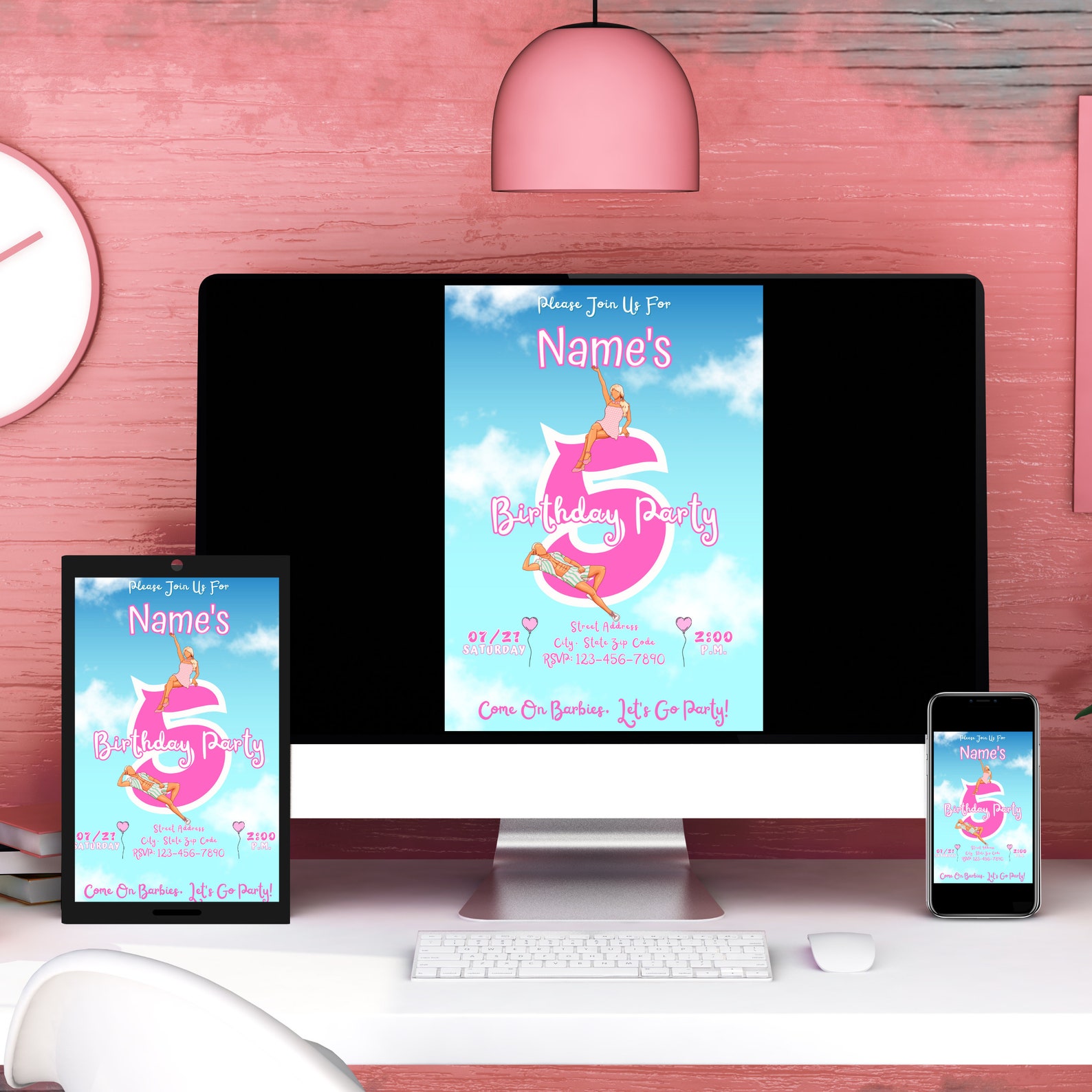 Barbie & Ken Birthday Invitation - Etsy