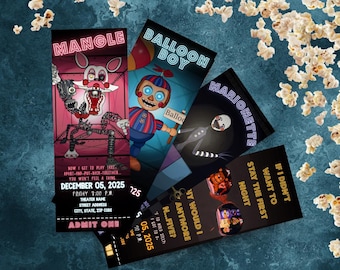 Five Nights at Freddy's Movie Tickets Digital Download and DIY Print