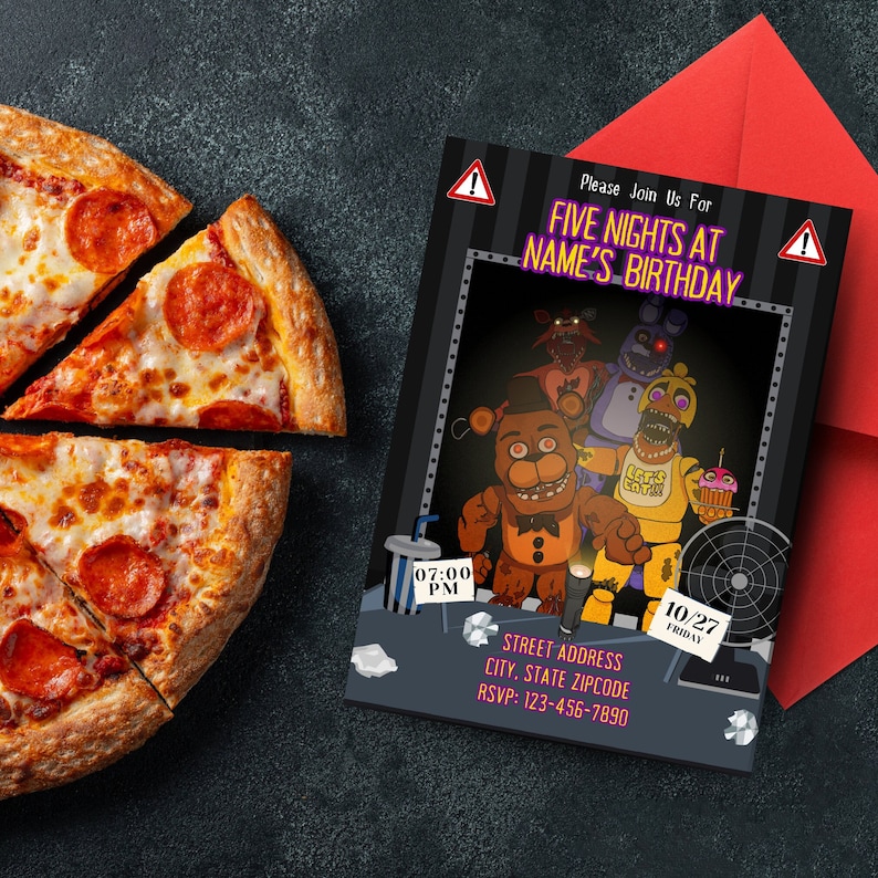 Five Nights at Freddy's Digital Invitation for Birthday, Sleepover or ...