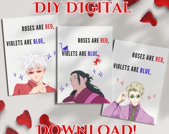 DIY Inspired JJK Birthday & Valentine's, Birthday, Funny Card for Download and Print