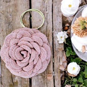 Rose flower purse,Ruffled chic bag,Crochet rose shaped white bag,Rose bag,Rose purse,black flower bag,pink rose bag,green Rose flower purse