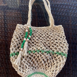 Gehäkelte Einkaufstasche mit Jute Garn, Einkaufstasche, Einkaufstasche, Naturtasche, gehäkelte Tasche