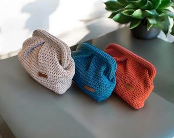 Crochet Pouch Clutch Bag: Handcrafted Wedding Party Purse