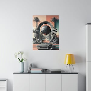 Arte maximalista de la pared del lienzo de la era espacial / decoración futurista del hogar / arte maximalista / arte de la pared de la era espacial / obra de arte única