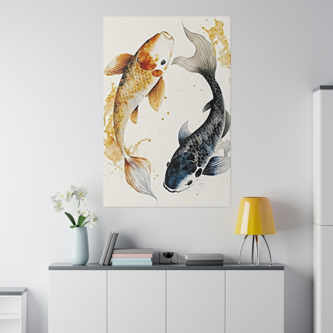 Koi Fish Canvas Wall Art Koi Fish Home Décor Koi Art Work Home Décor