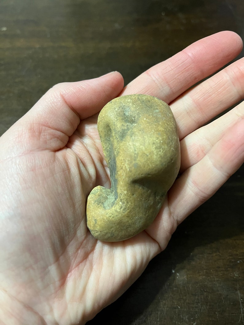 Rare Native American Fishing Tool Bannerstone Atlatl Weight Stone Tool Artifact Relic