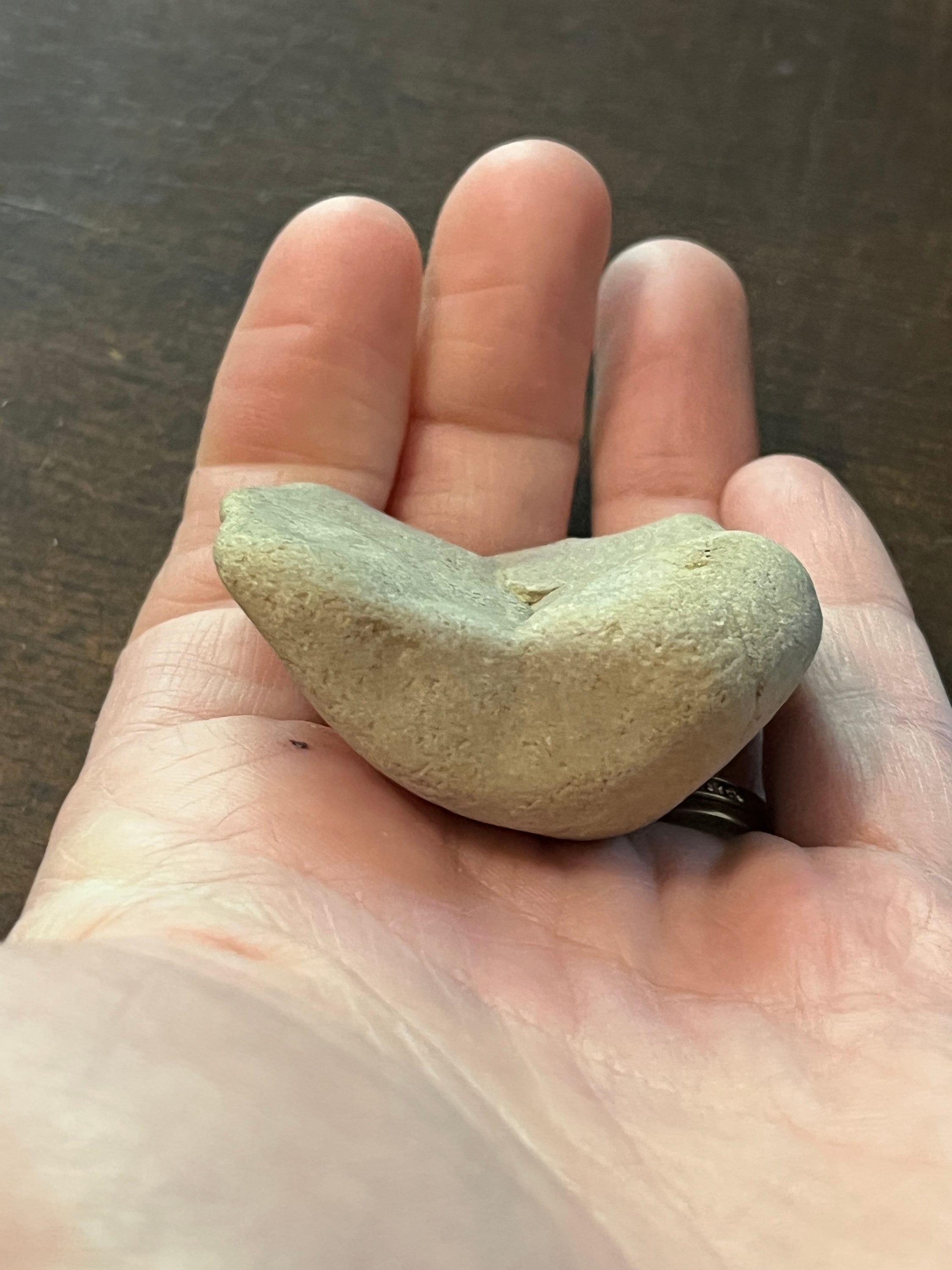 Beautiful Native American Concave Banner Stone Atlatl Weight Stone Tool