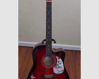 Taylor Swift Autographed Red Acoustic Guitar | JSA Authenticated Collectible