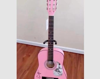 Taylor Swift Autographed Pink Acoustic Guitar | JSA Authenticated Collectible