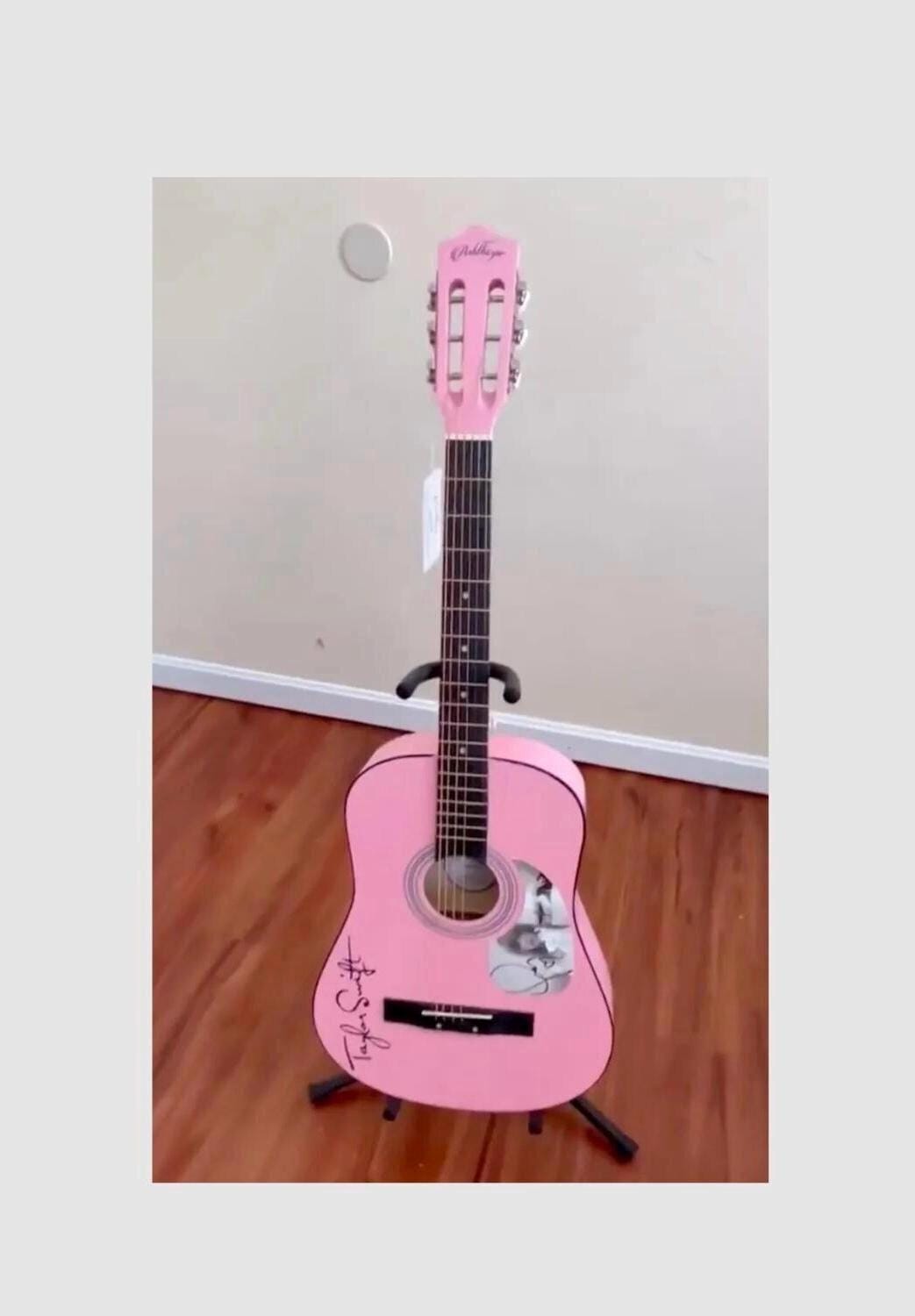 Taylor Swift Autographed Pink Acoustic Guitar | JSA Authenticated