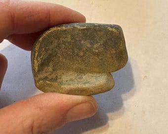 Concave Banner Stone Atlatl Weight | Primitive Fishing Tool | Native American Hunting Artifact