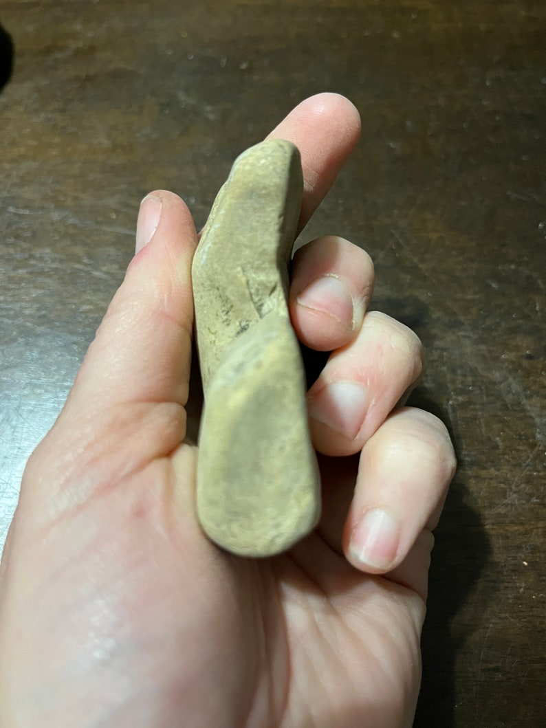 Beautiful Native American Geniculate Bannerstone Atlatl Weight Stone