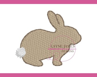 MINI Bunny Silhouette Filled Stitch Machine Embroidery Applique Design