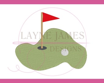 MINI Golf Green with Ball Filled Sports Golfing Monogram Machine Embroidery Design