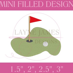 MINI Golf Green with Ball Filled Sports Golfing Monogram Machine Embroidery Design