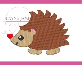 MINI Valentine Hedgehog Hearts Love Mini Filled Simple Machine Embroidery Design