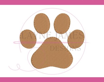 MINI Paw Print Filled Dog Cat Monogram Machine Embroidery Design