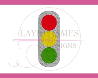 MINI Traffic Light Signal Filled Monogram Transportation Machine Embroidery Design