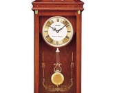Brown Oak Wall Clock with Pendulum