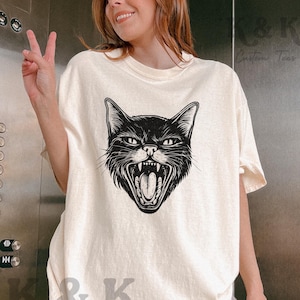 Retro 90s Tattoo Black Cat Shirt, Vintage Black Cat Tshirt, Cat Lover Shirt, Retro Cat Shirt, Tattoo Style Cat Tee, Retro Animal Shirt