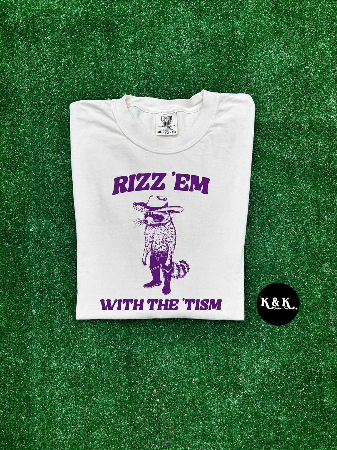 Rizz Em With the Tism - Unisex T Shirt, Meme Shirt, Retro Raccoon ...