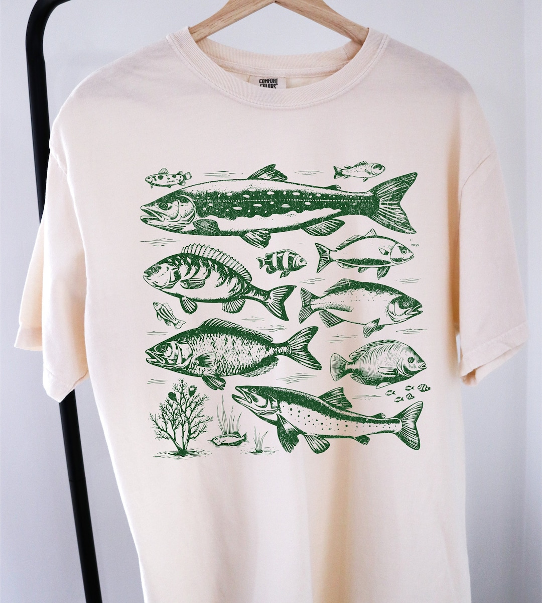 S@ 90s FishingFish CrappieAttitude Tシャツ VINTAGE CRAPPIE FISH FISHING WHITE SHIRT SIZE S-XL (FRONT
