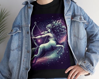 Sagittarius Constellation Black Tee: Explore Your Cosmic Adventure