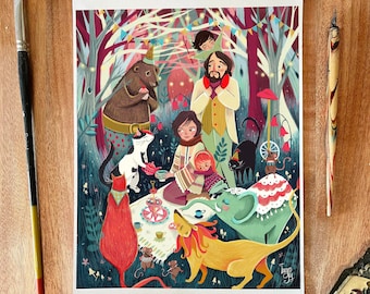 A Joyful Picnic Giclée Print