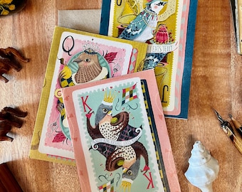 Royal Birds Greeting Card (Set of 3)