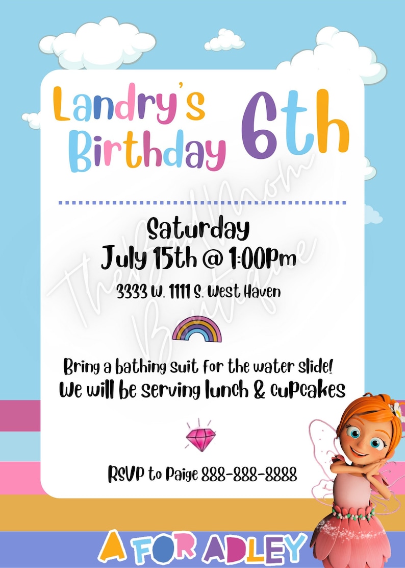 A for Adley Birthday Invitation Etsy