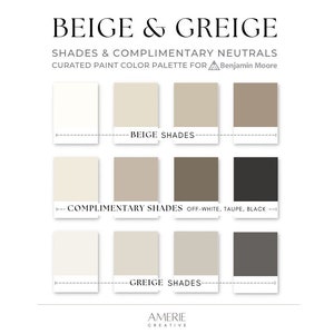 Greige Beige Benjamin Moore Paint color Palette warm neutral gray grey taupe colour scheme house home classic modern farmhouse studio mcgee accent cabinet door, manchester tan grant winds breath stone hearth dove wing natural cream revere pewter clay