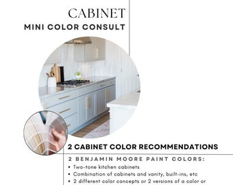 Consultation sur la couleur du meuble | Meuble, meuble-lavabo, bibliothèque, élément intégré Couleur Consultez pour Benjamin Moore | Palette design AMERIE CREATIVE