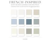 French Home Color Palette Benjamin Moore paint color palette French country house paint color scheme warm neutral white cream blue gray