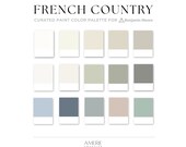French Country House Color Palette Benjamin Moore paint palette french home paint color scheme blue gray green warm neutral paint colors