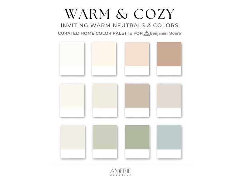 Warm paint color Cozy paint color warm neutral paint color whole house paint color palette whole home paint color scheme warm neutral benjamin moore paint palette cozy home paint color scheme warm white cream paint off-white paint color warm gray beige greige paint blue sage green gray cloud white navajo white dusty trail venetian portico soft chamois ballet white stone hearth edgecomb gray dove wing smoke vale mist saybrook sage green paint color