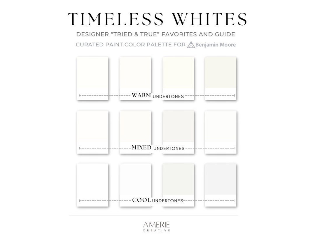 Buy White Benjamin Moore Paint Color Palette White House Paint Color Scheme  Interior Warm White Paint Colors Cream Off-white Home Neutral Paint Online 