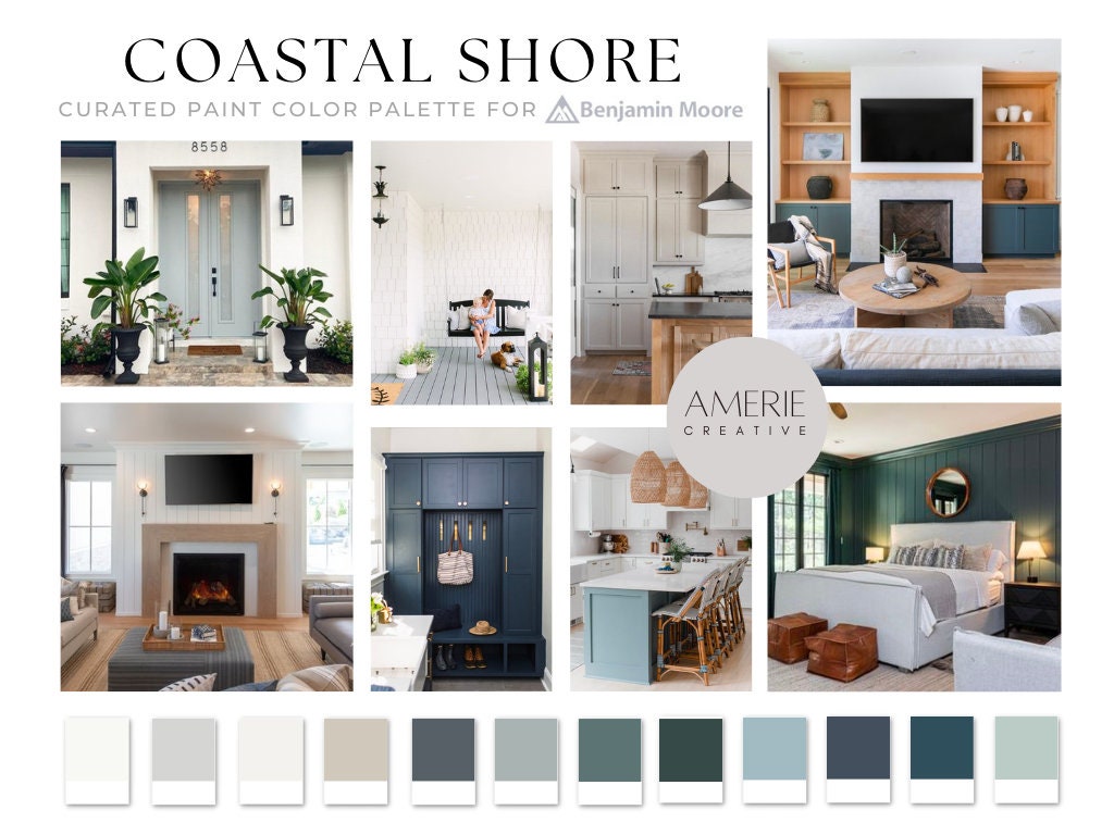 Coastal Paint Color Palette Benjamin Moore Modern Coastal House Paint ...