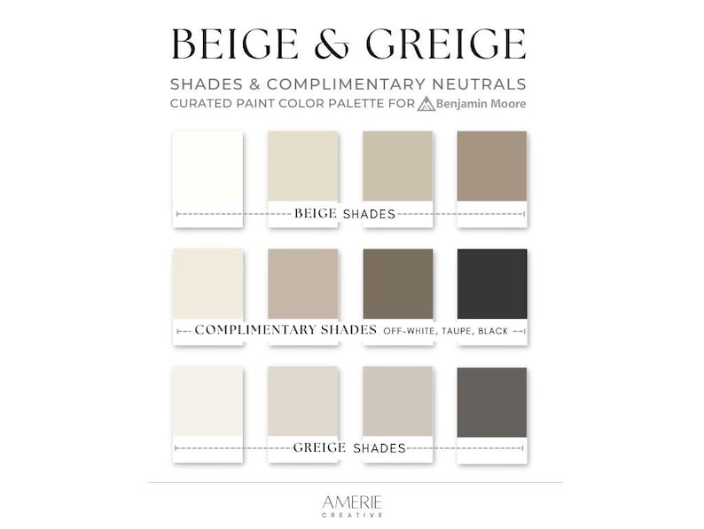 Greige Beige Benjamin Moore Paint color Palette warm neutral gray grey taupe colour scheme house home classic modern farmhouse studio mcgee accent cabinet door, manchester tan grant winds breath stone hearth dove wing natural cream revere pewter clay